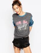 Wildfox Palm Tree Sweatshirt - Cobalt Sea
