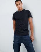 Threadbare Ringer T-shirt - Black