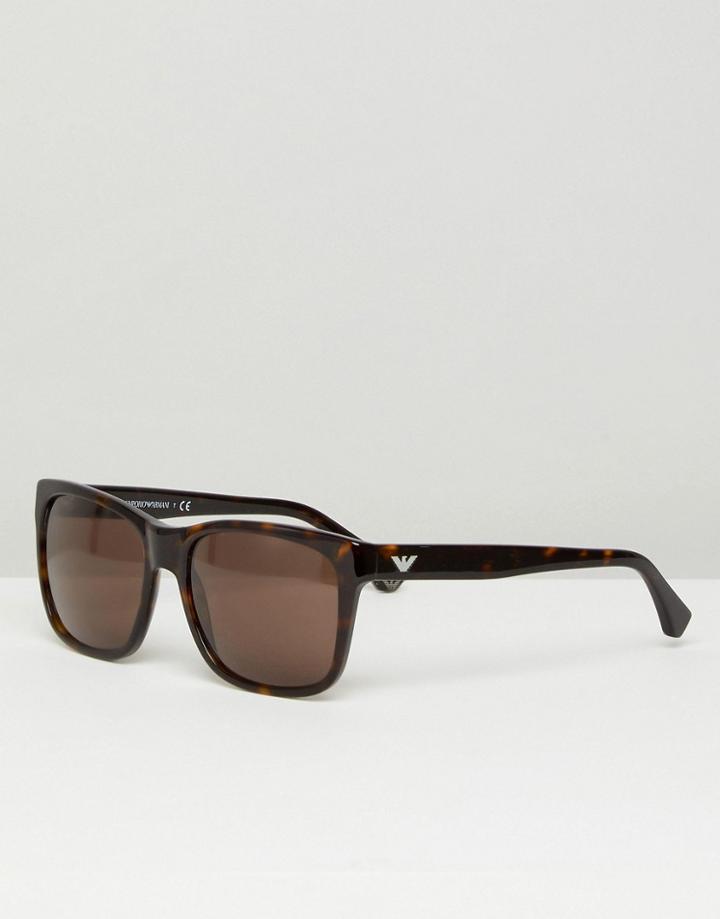 Emporio Armarni Square Sunglasses - Brown
