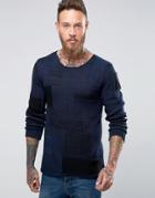 Nudie Dale Patched Sweater - Navy