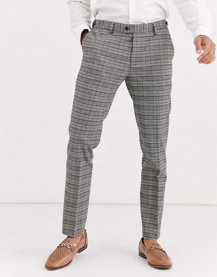 River Island Skinny Suit Pants In Gray Check