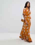 Faithfull Floral Maxi Dress - Orange