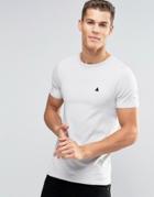 Asos Extreme Muscle T-shirt With Embroidery In Beige - Creamy Mushroom