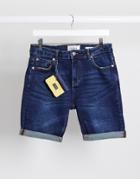 Pull & Bear Slim Fit Shorts With Wallet In Dark Blue-blues