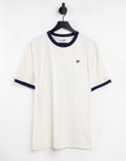 Puma Downtown Small Logo Ringer T-shirt In Off White