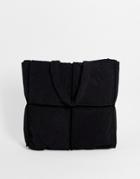 Asos Design Super Oversized Tote Bag In Black Cord