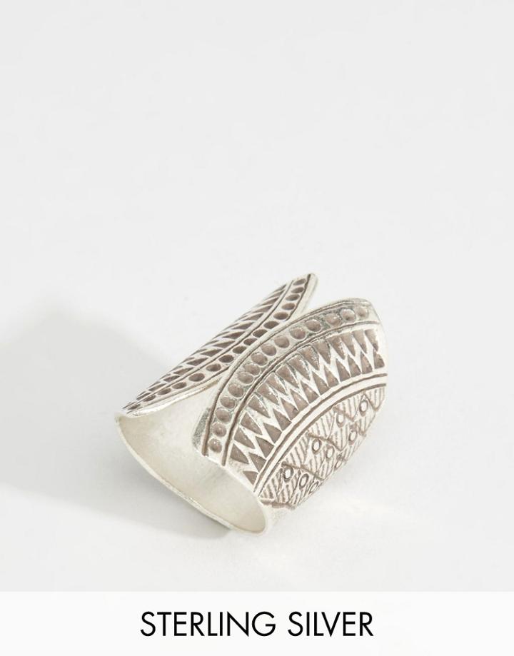 Nylon Etched Sterling Silver Ring - Sterling Silver