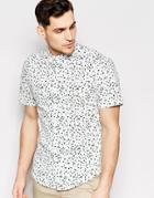 Farah Shirt With Polka Dot Slim Fit Short Sleeves - White