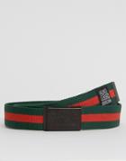 Cheats And Thieves Clip Belt Khaki With Red Stripe - Green