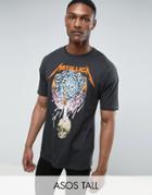 Asos Tall Metallica Oversized Band T-shirt - Gray
