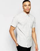 New Look Short Sleeve Shirt With Cream Pattern In Regular Fit - Cream