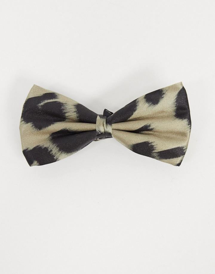 Bolongaro Trevor Blurred Leopard Bow Tie-brown