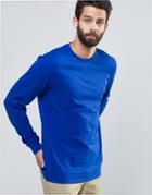Only And Sons Crew Neck Sweat With Raised Emboss Detail - Blue