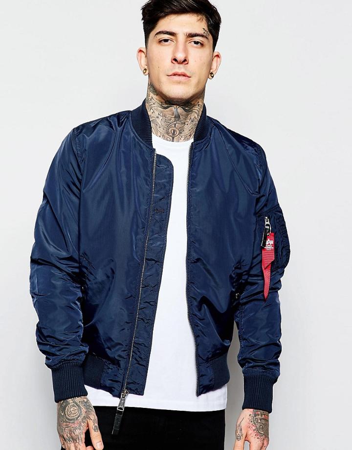 Alpha Industries Ma-1 Bomber Jacket Slim Fit - Blue