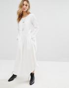 Mango Midi Smock Dress - White