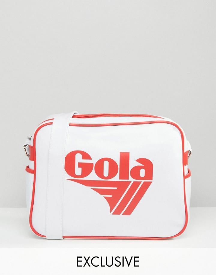 Gola Classic Redford Messenger Bag In White & Red - Multi