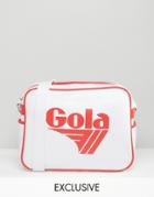 Gola Classic Redford Messenger Bag In White & Red - Multi