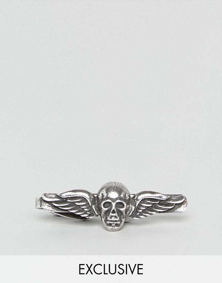 Noose & Monkey Skull Tie Bar In Silver - Silver