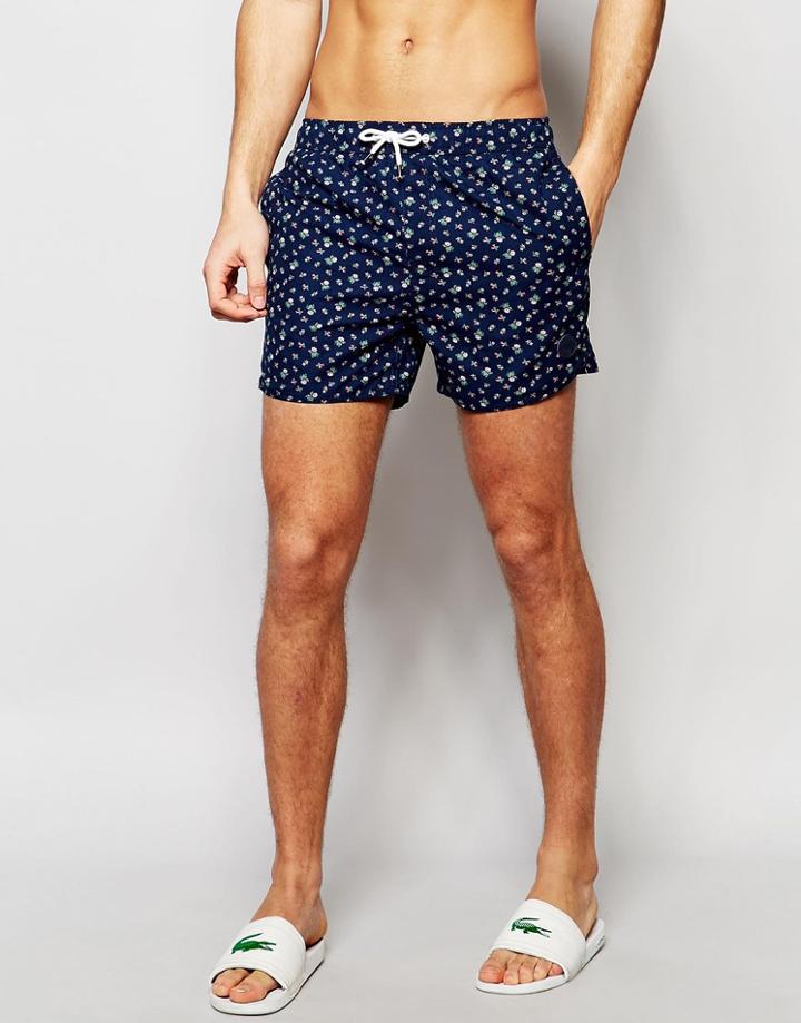 Native Youth Ditsy Floral Print Swim Shorts - Navy