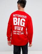 Asos Biggie Smalls Oversized Long Sleeve T-shirt - Red
