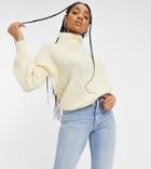 Threadbare Tall Grace Chunky Knit Sweater-white