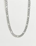 Asos Design Chunky Short Neckchain With Clasp Detail In Silver Tone
