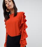 Y.a.s Tall Suffia Ruffle Blouse - Red