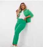 Simply Be Mom Jeans In Bright Green