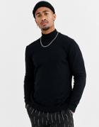 Only & Sons Knitted Sweater With High Neck In Black