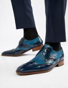 Jeffery West Capone Brogue Shoes In Blue - Blue