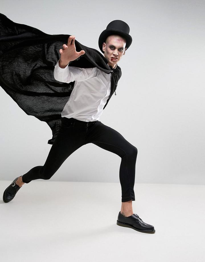 Asos Halloween Cape In Black - Black