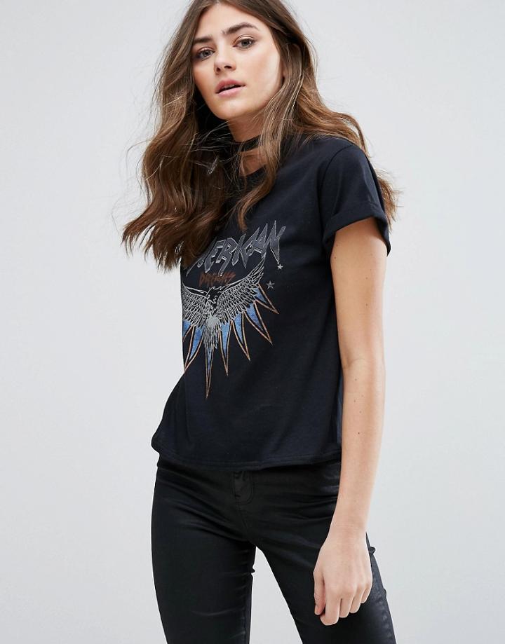 Miss Selfridge American Dream T Shirt - Black