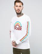 Poler Long Sleeve T-shirt With Rainbow Logo - White