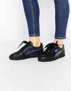 Puma Basket Deep Summer Black Metallic Sneakers - Black
