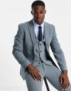 Asos Design Super Skinny Suit Jacket In Muted Blue-blues