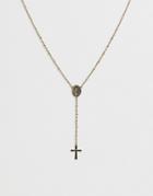Wftw Cross Necklace In Gold - Gold