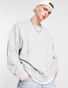 Weekday Oversized Sweatshirt In Gray Melange-grey