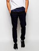 Asos Skinny Joggers With Double Layer Detail - Blue