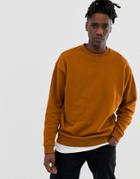 Asos Design Oversized Sweatshirt In Dark Orange - Orange