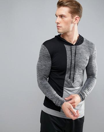 Ki5-a Color Block Hoodie - Gray