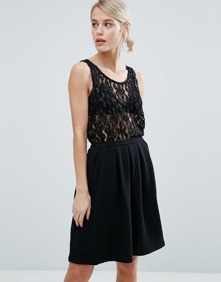 Storm & Marie Cadence Crochet Lace Tank Top - Black