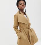 Asos Design Petite Skater Coat With Tie Belt-stone