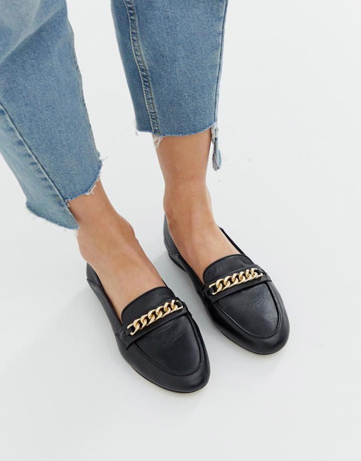 Aldo Leather Trim Loafers - Black