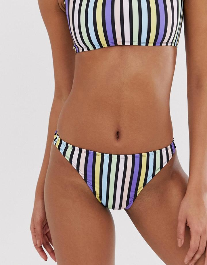 Motel Stripe Bikini Bottom-multi