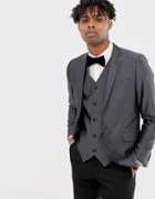 Devils Advocate Slim Fit Metallic Suit Jacket-gray