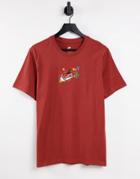 Nike Logo Twist Pack T-shirt In Terracota-red