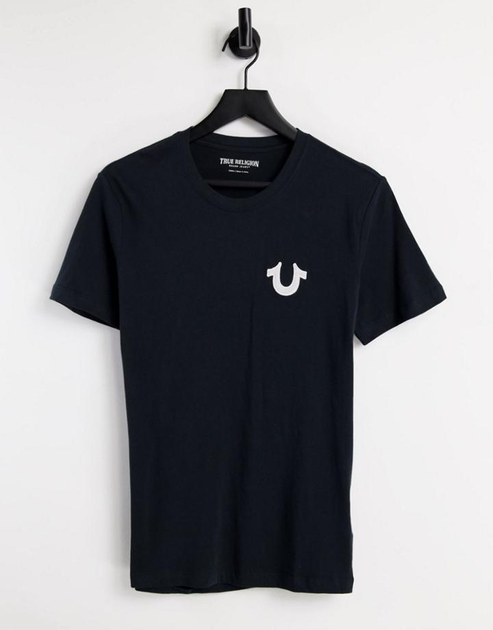 True Religion Logo Crew Neck T-shirt-black