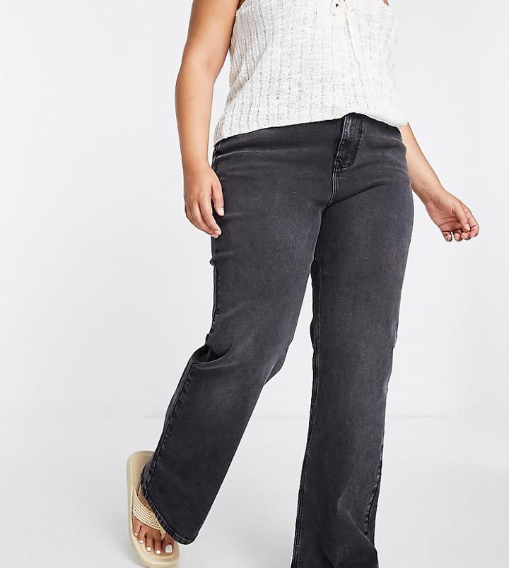 Urban Bliss Plus Flared Jeans In Washed Black