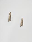 Asos Hammered Folded Stud Earrings - Gold