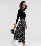 Na-kd Dot Print Print Pleated Skirt In Black
